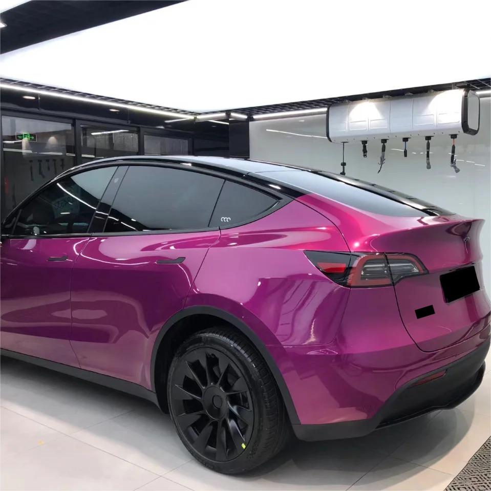 Gloss Metallic Candy Purple Car Vinyl Wrap PET review Debbie 02