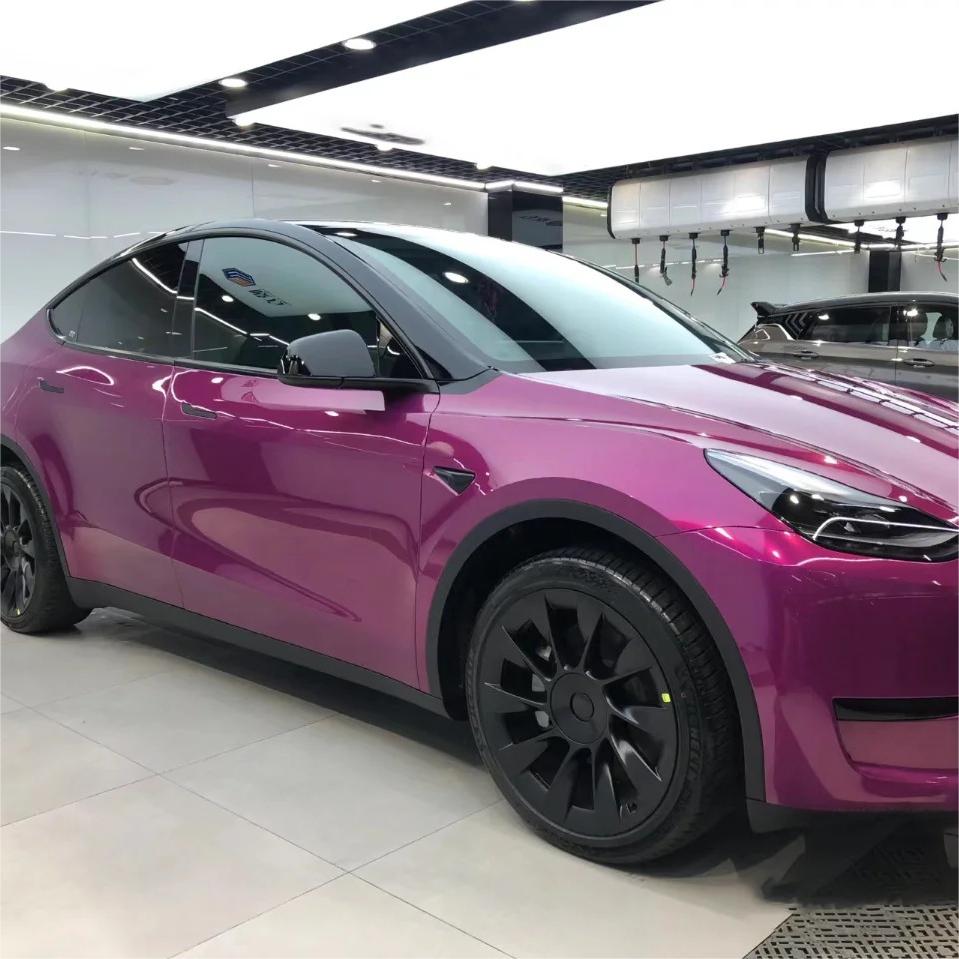 Gloss Metallic Candy Purple Car Vinyl Wrap PET review Debbie 03