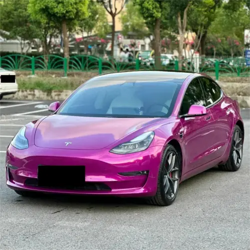 Gloss Metallic Candy Purple Car Vinyl Wrap PET review 