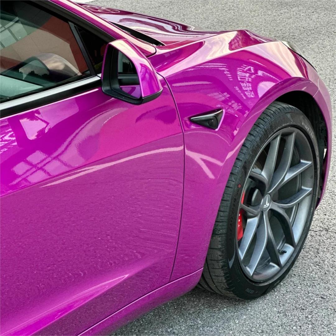 Gloss Metallic Candy Purple Car Vinyl Wrap PET review Kelly hill 01
