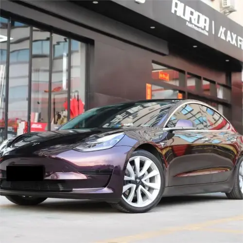 Gloss Metallic Gentian Purple Car Vinyl Wrap  PET review 