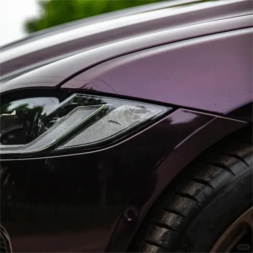 Gloss Metallic Gentian Purple Car Vinyl Wrap  PET review 