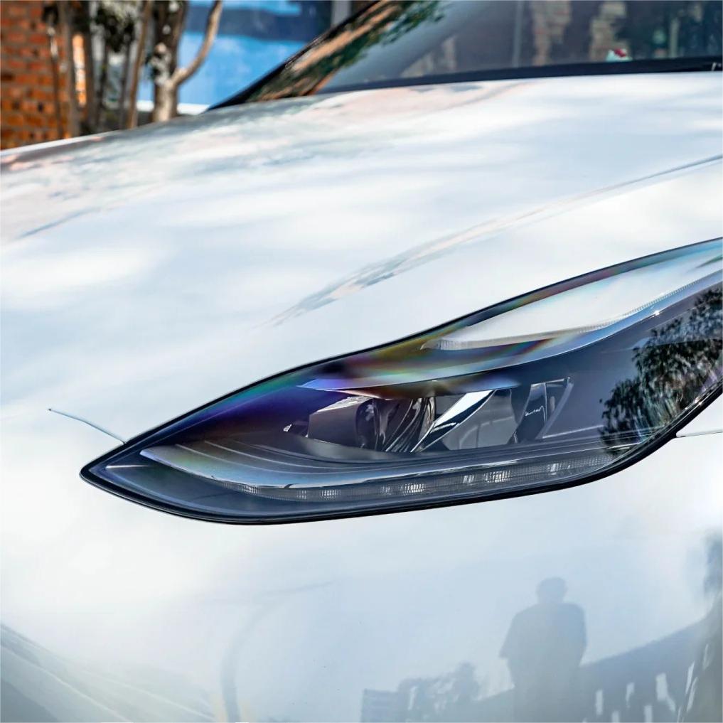 Gloss Metallic Chameleon Blue White Car Vinyl Wrap PET review Joshua 03