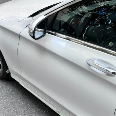 Gloss Metallic Chameleon Blue White Car Vinyl Wrap review Andy 01