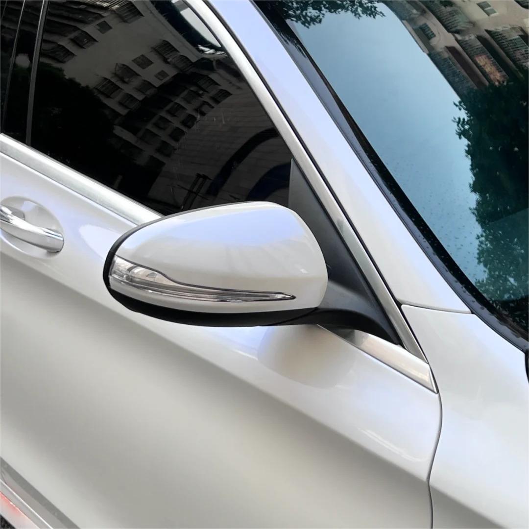 Gloss Metallic Chameleon Blue White Car Vinyl Wrap PET review Andy 03