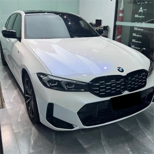 Gloss Metallic Chameleon Blue White Car Vinyl Wrap PET review 