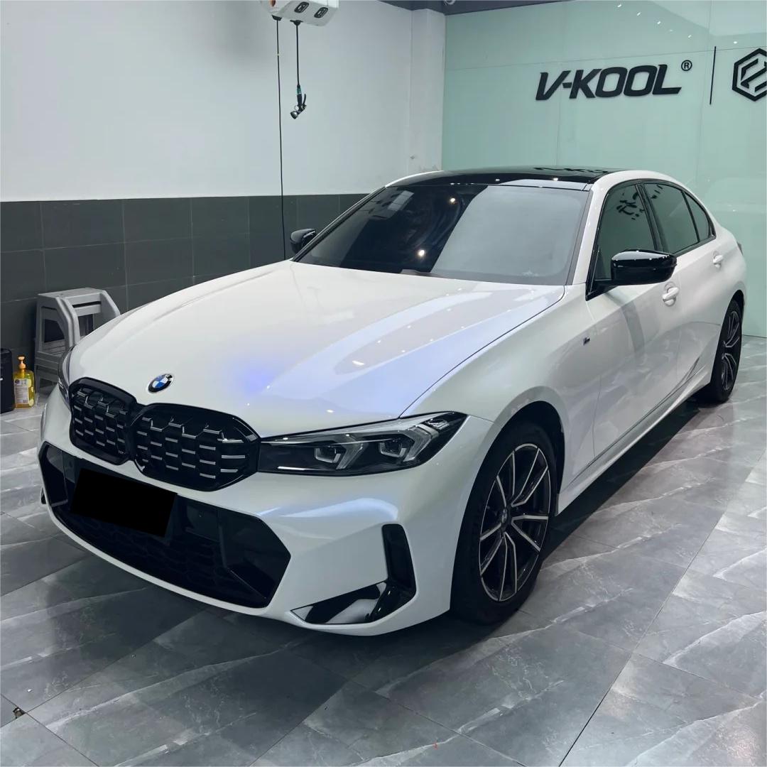 Gloss Metallic Chameleon Blue White Car Vinyl Wrap PET review Shawn 01