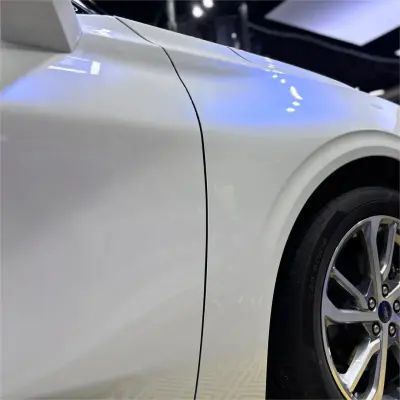 Gloss Metallic Chameleon Blue White Car Vinyl Wrap review Langley 03