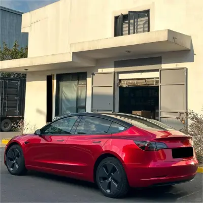 Ultra Glossy Metallic Vampire Red Car Vinyl Wrap Audi BMW PET   review Pakalolo 02