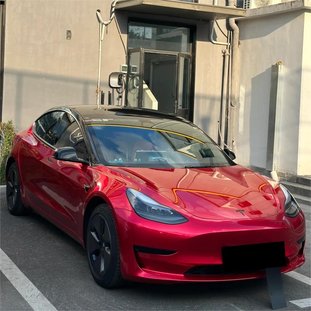 Ultra Glossy Metallic Vampire Red Car Vinyl Wrap BMW PET   review Pakalolo 03