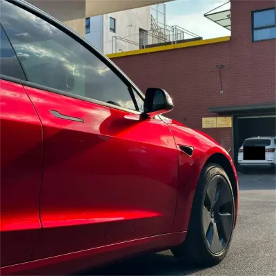 Ultra Glossy Metallic Vampire Red Car Vinyl Wrap Audi BMW PET   review Pakalolo 06