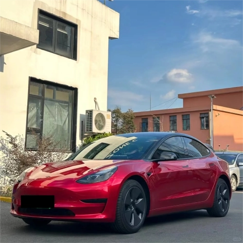 Ultra Glossy Metallic Vampire Red Car Vinyl Wrap BMW PET   reviewed by