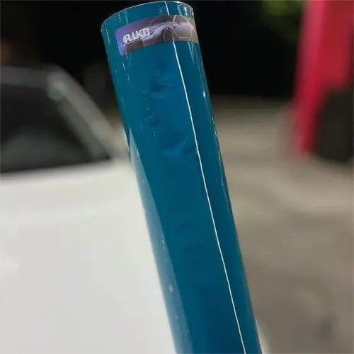 Gloss Miami Blue Car Vinyl Wrap Porsche PET review 