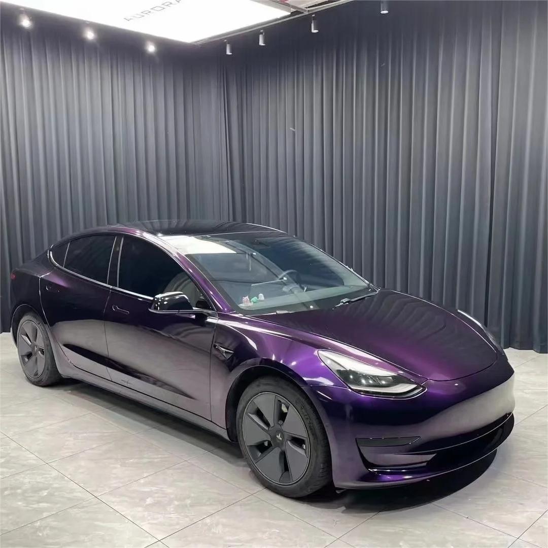 Gloss Metallic Midnight Purple Car Vinyl Wrap BMW PET review Robert 00