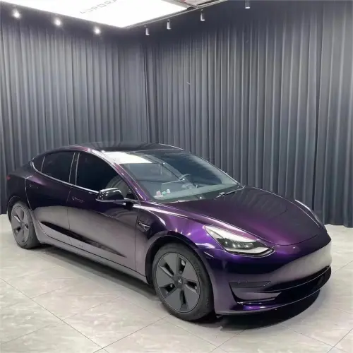 Gloss Metallic Midnight Purple Car Vinyl Wrap BMW PET review 