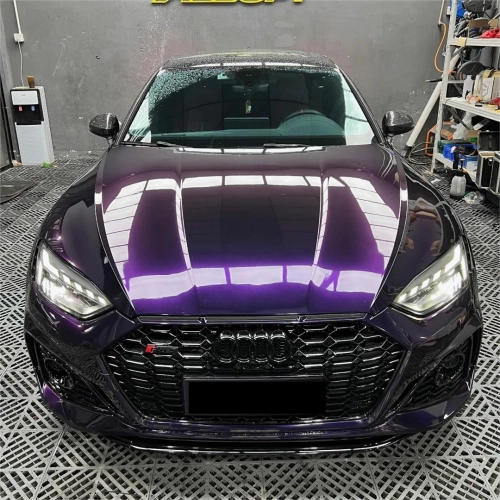 Gloss Metallic Midnight Purple Car Vinyl Wrap BMW PET reviewed by