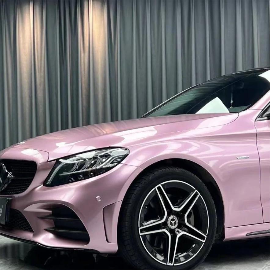 Gloss Metallic Passion Pink Car Vinyl Wrap Bentley GT PET review Passion 02