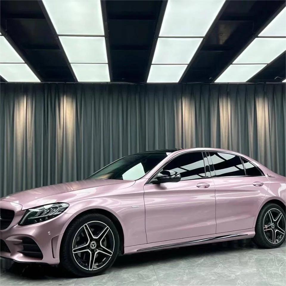 Gloss Metallic Passion Pink Car Vinyl Wrap Bentley GT PET review Passion 01