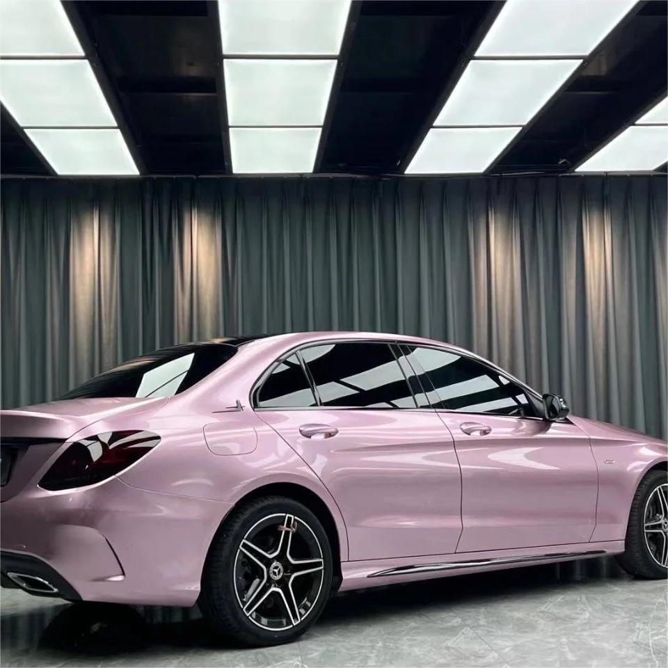 Gloss Metallic Passion Pink Car Vinyl Wrap Bentley GT PET review Passion 00