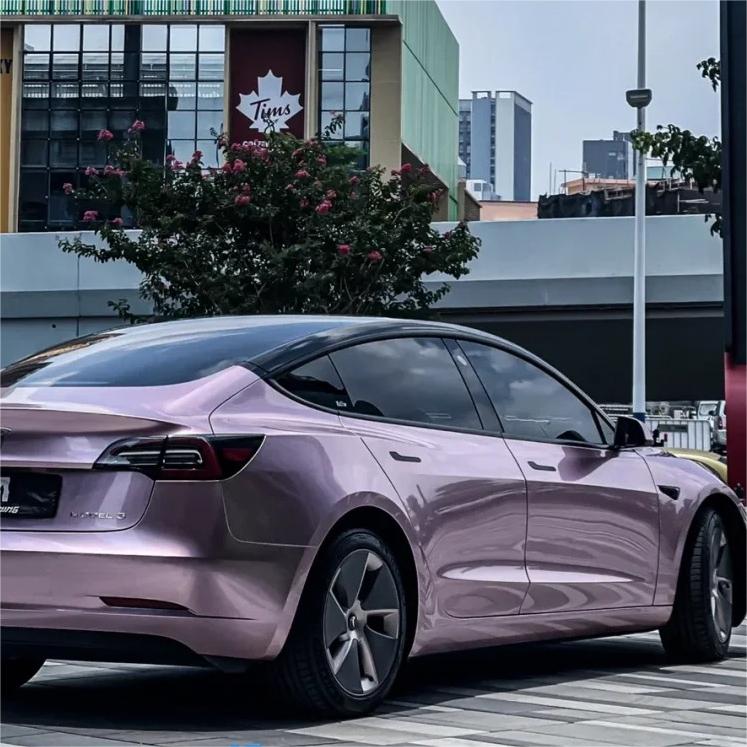 Gloss Metallic Passion Pink Car Vinyl Wrap Bentley GT PET review Messages 04