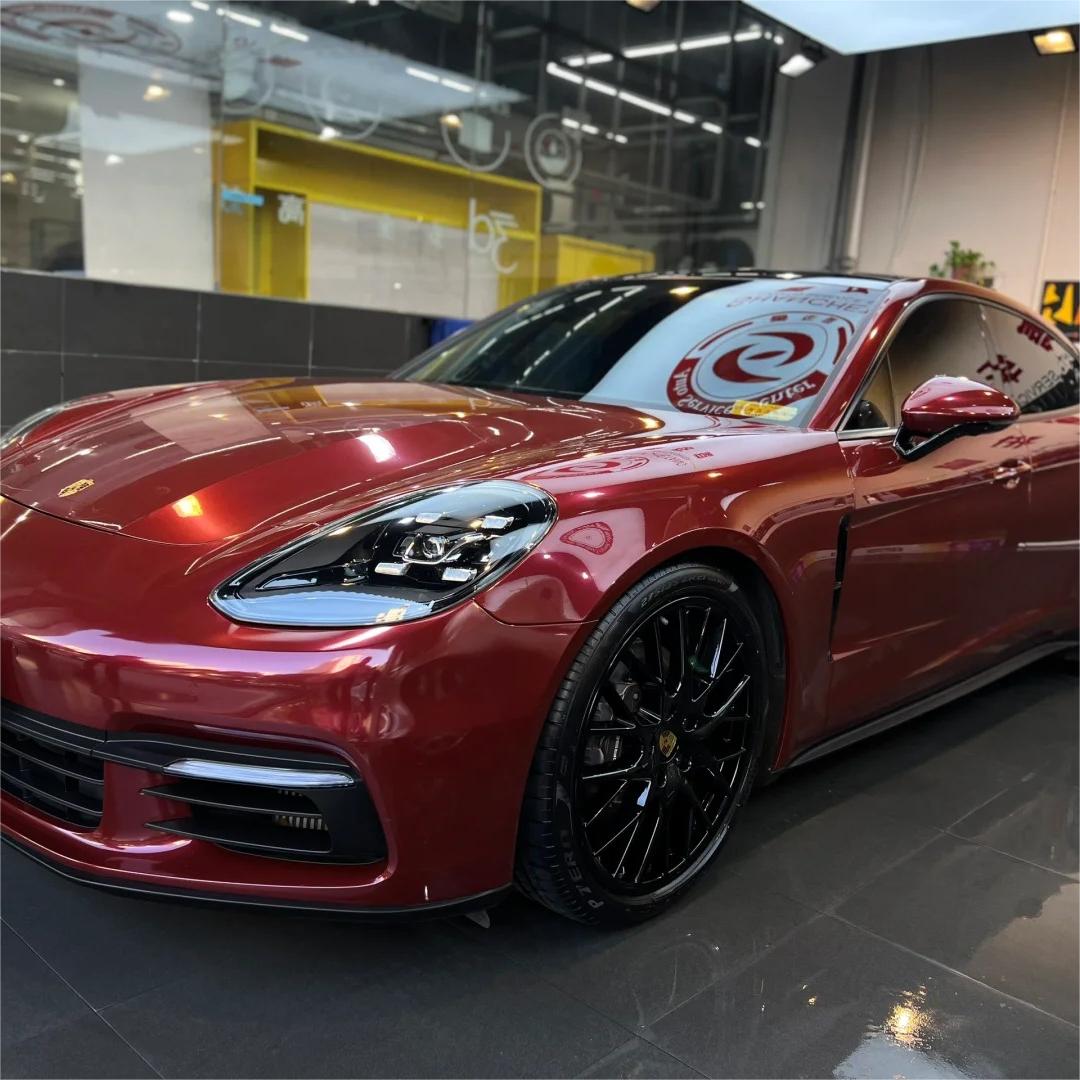 Gloss Metallic Black Cherry Red Car Vinyl Wrap review Broen 00