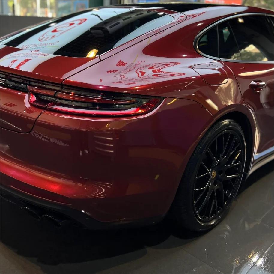 Gloss Metallic Black Cherry Red Car Vinyl Wrap review Broen 02