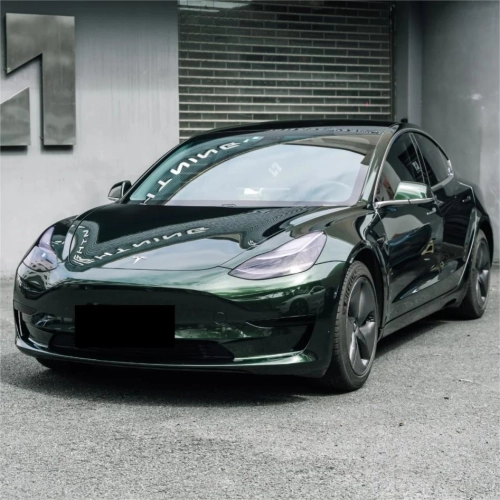 Glossy Paint Metalic Midnight Green Car Vinyl Wrap PET review 
