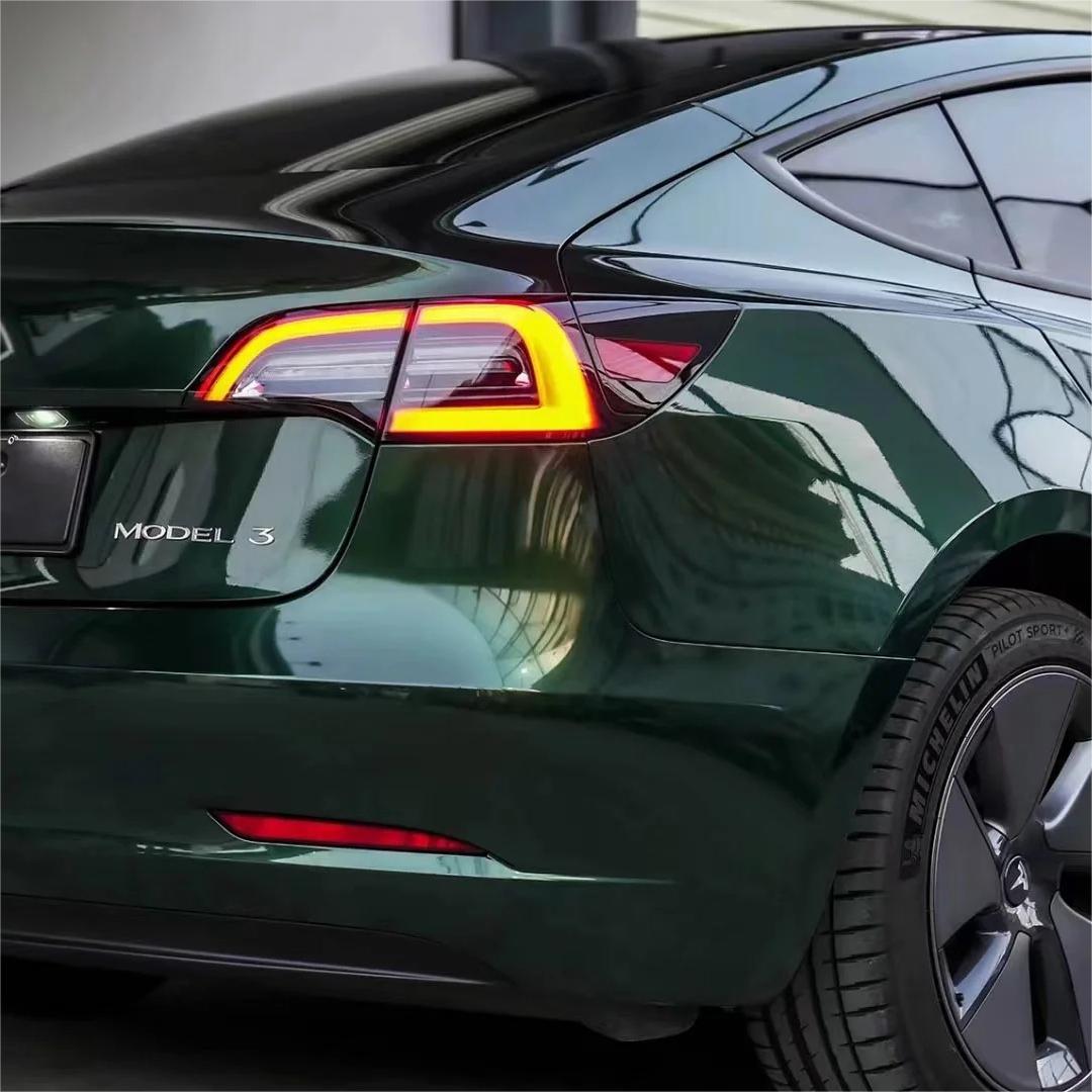 Glossy Paint Metalic Midnight Green Car Vinyl Wrap PET review Paint 02