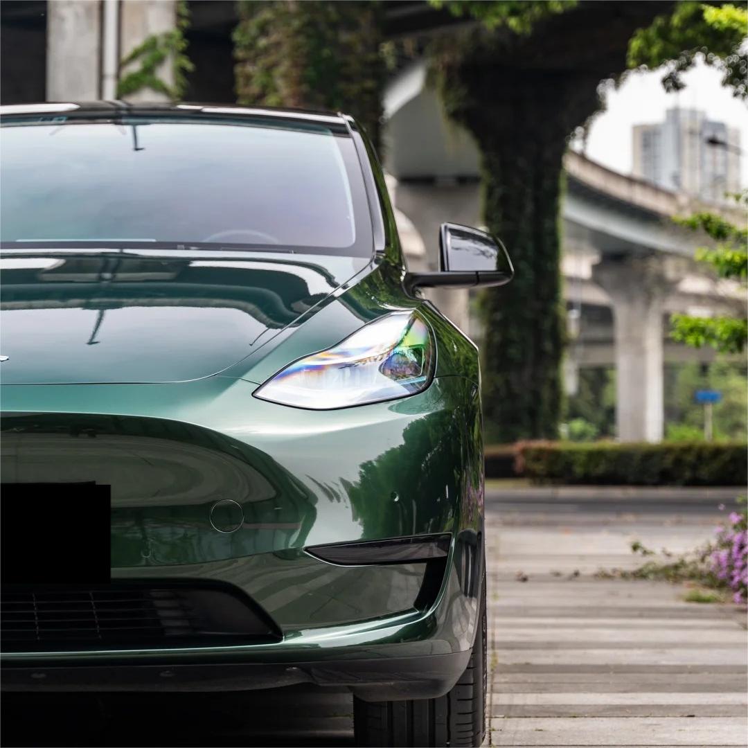 Glossy Paint Metalic Midnight Green Car Vinyl Wrap PET review Midnight 01