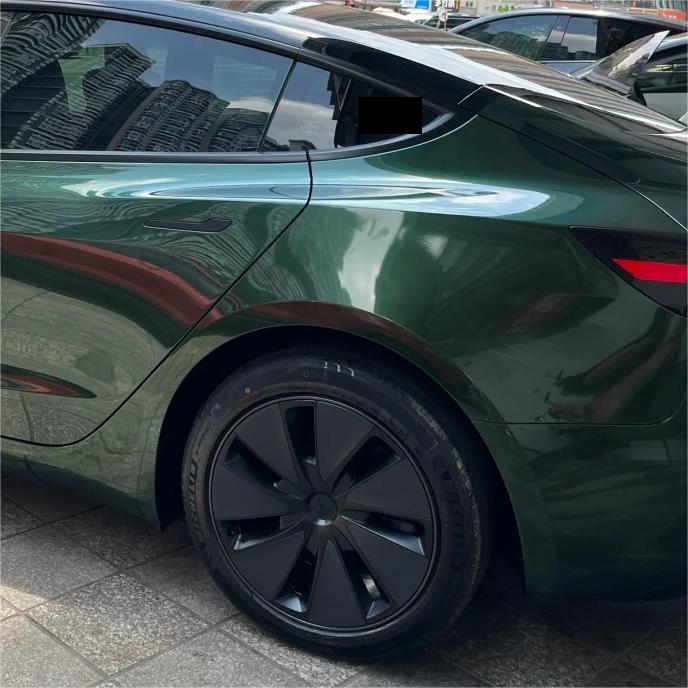 Glossy Paint Metalic Midnight Green Car Vinyl Wrap PET review Selling 01