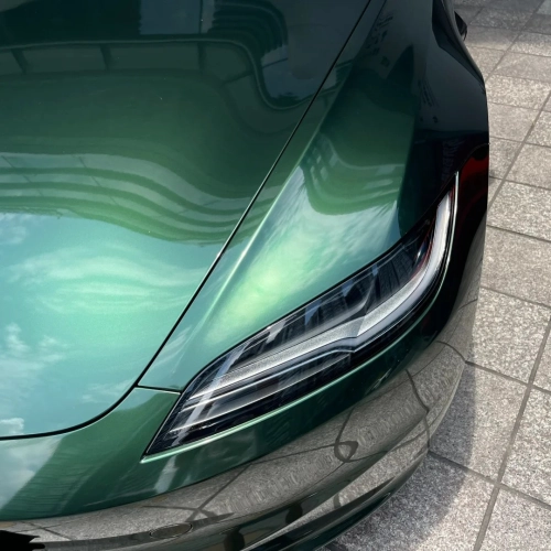 Glossy Paint Metalic Midnight Green Car Vinyl Wrap PET review 