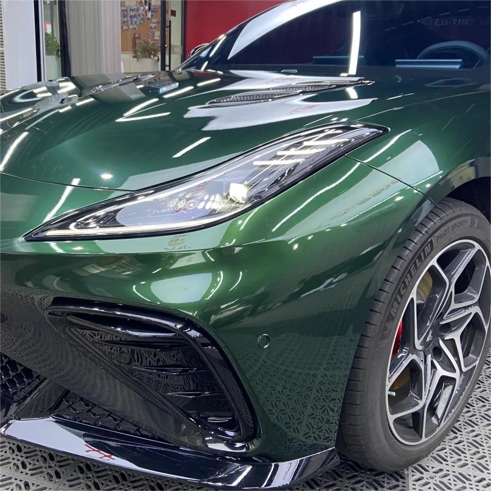 Glossy Paint Metalic Midnight Green Car Vinyl Wrap PET review mrshops 02