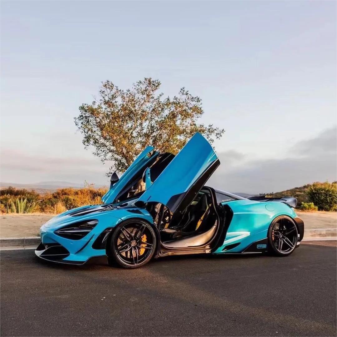 Gloss Miami Blue Car Vinyl Wrap Porsche PET review Miami 00