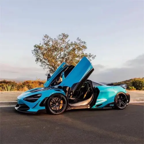 Gloss Miami Blue Car Vinyl Wrap Porsche PET review 