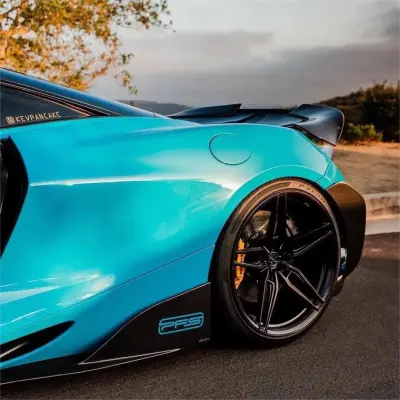 Gloss Miami Blue Car Vinyl Wrap Porsche PET review Miami 04