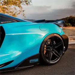 Gloss Miami Blue Car Vinyl Wrap Porsche PET review Miami 05
