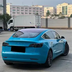 Gloss Miami Blue Car Vinyl Wrap Porsche PET review Choise 04