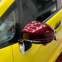Gloss Red Forged Carbon Car Vinyl Wrap PET | Red Carbon Fiber Wrap review Forged 02
