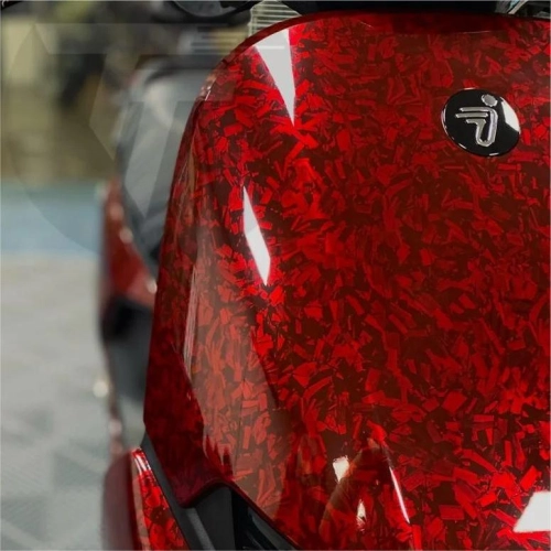 Gloss Red Forged Carbon Car Vinyl Wrap PET reviewed by