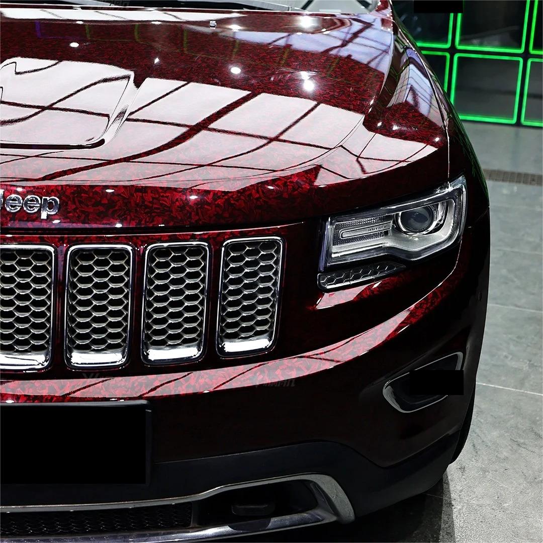 Gloss Red Forged Carbon Car Vinyl Wrap PET review Love 00