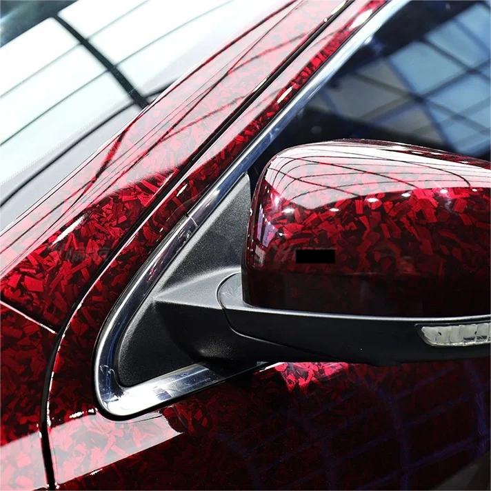 Gloss Red Forged Carbon Car Vinyl Wrap PET review Love 03