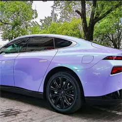Gloss Metallic Chameleon Purple Green Car Vinyl Wrap review Evening 02