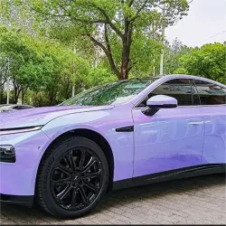 Gloss Metallic Chameleon Purple Green Car Vinyl Wrap review Evening 01