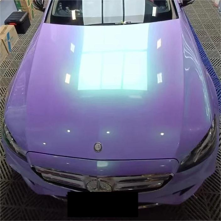 Gloss Metallic Chameleon Purple Green Car Vinyl Wrap review Factory 00