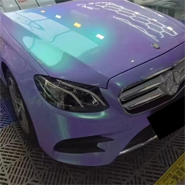 Gloss Metallic Chameleon Purple Green Car Vinyl Wrap review Factory 01