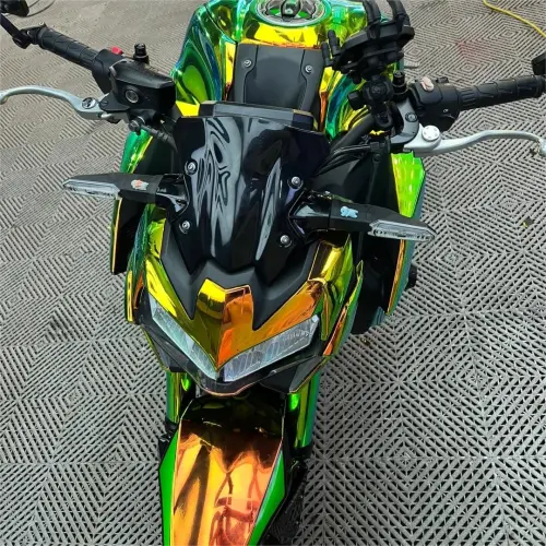 Gloss Ammolite Gem Green Holographic Chrome Laser Car Vinyl Wrap review 