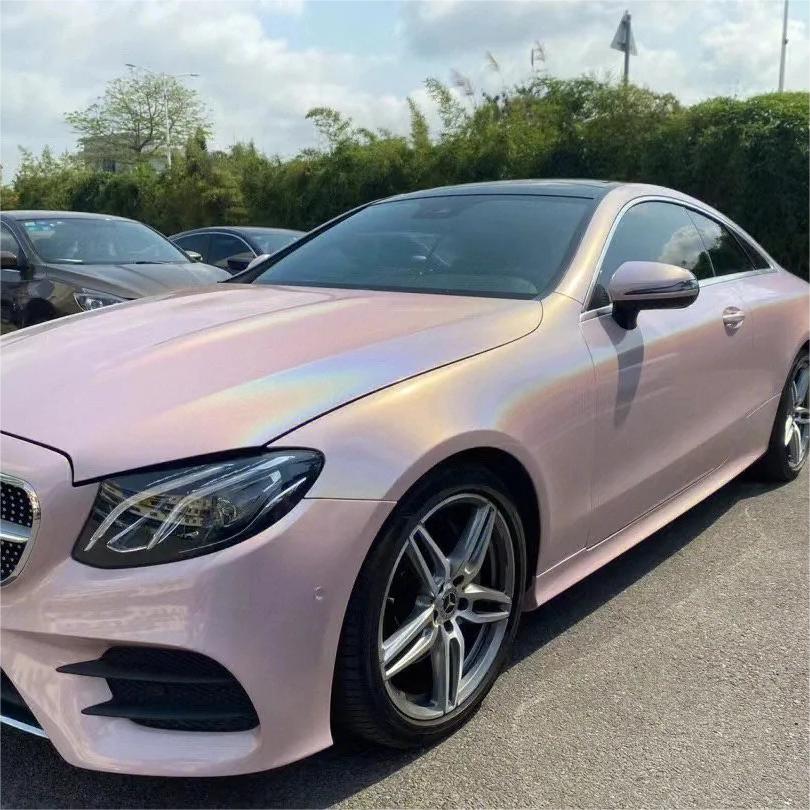 Gloss Metallic Rainbow Laser Light Pink Car Vinyl Wrap review Durability 00