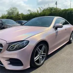 Gloss Metallic Rainbow Laser Light Pink Car Vinyl Wrap review Durability 01