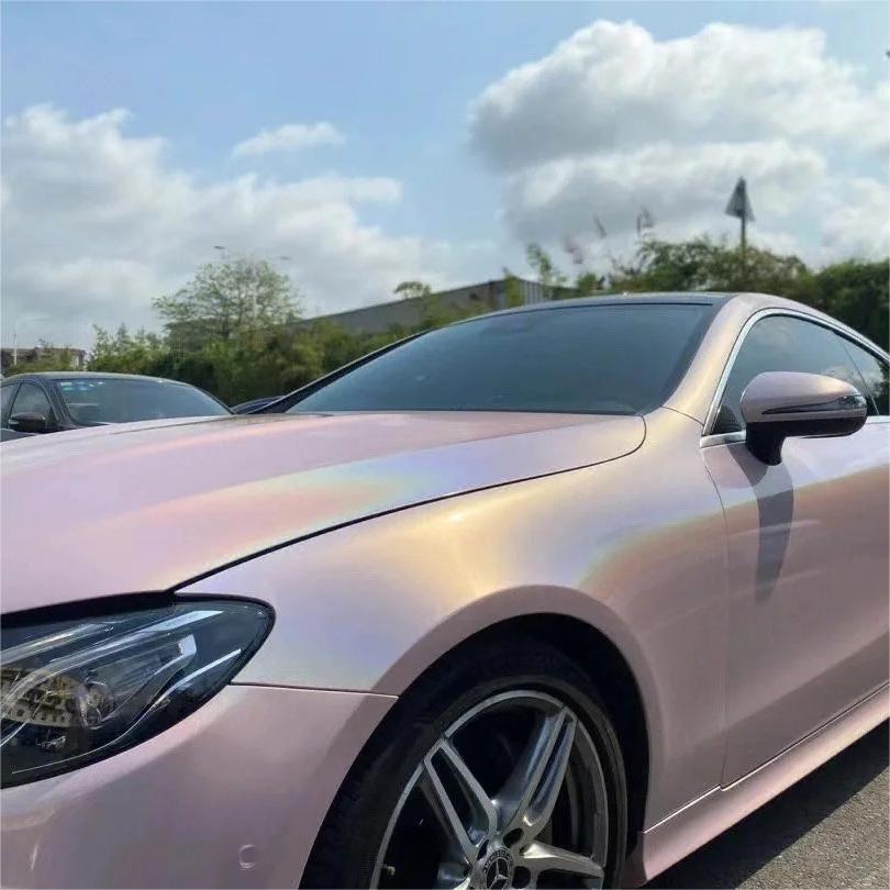 Gloss Metallic Rainbow Laser Light Pink Car Vinyl Wrap review Durability 02