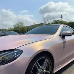 Gloss Metallic Rainbow Laser Light Pink Car Vinyl Wrap review Durability 03